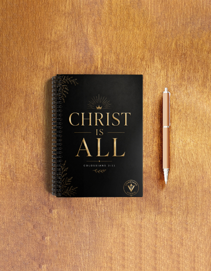 img_7c3d23ee22ef90.jpg Christ Is All | Premium Christian Notepad - Image 1