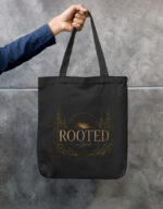 Rooted: Christian Zipper Tote Bag | Black & White
